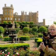 Geoff and Chester in the garden at Belvoir Castle