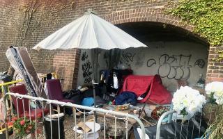 Rough sleepers have set up camp on Dukes Mound
