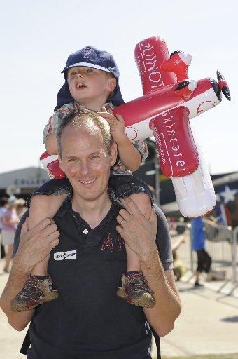 Archie Cossgrove, 3, with his dad Steve.