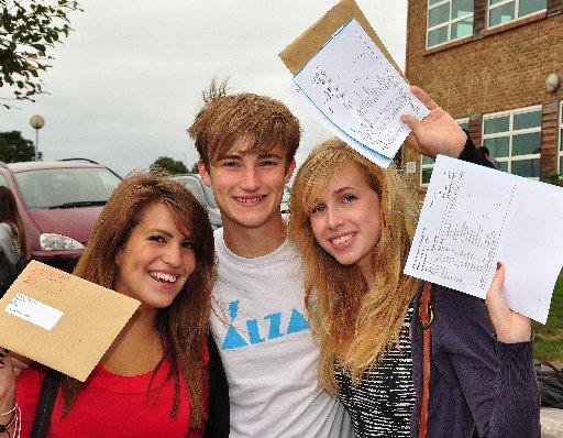 Students from Dorothy Stringer celebrate their results.