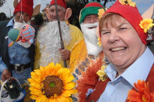The Ashington Carnival Committee dresses up as gnomes.