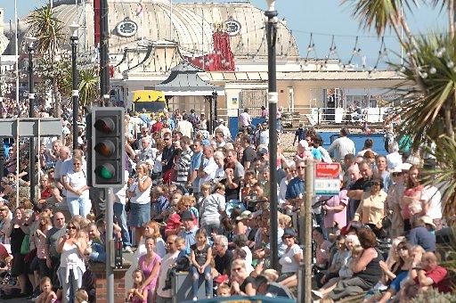 Sunny Worthing lived up to its name yesterday as thousands flocked to the town’s carnival.
The crowds that packed both sides of the seafront road, Marine Parade, were bathed in warmth as they waited for the procession.