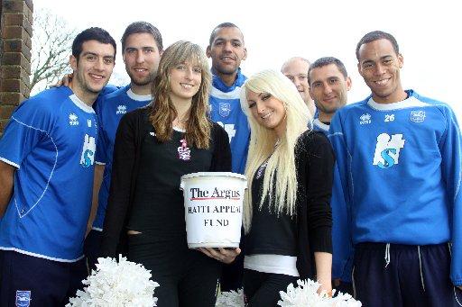 Albion players help our Help for Haiti appeal.