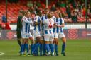 Albion celebrate a goal during their debut top-flight season. Picture by Geoff Penn/BHAFC