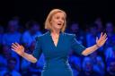EXETER, ENGLAND - AUGUST 01: Foreign Secretary Liz Truss speaks during the second Conservative party membership hustings  on August 01, 2022 in Exeter, England. Conservative Party Leadership hopefuls Liz Truss and Rishi Sunak will attend the second party