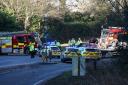 Emergency services attended a crash at a junction on the A267 near Cross in Hand