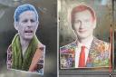 Laurence Fox and Jeremy Hunt have been featured in satirical artwork in Brighton