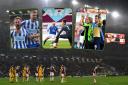 Defeat on a dark, wet day at Burnley and, inset, happier times for Alexis Mac Allister, Aaron Connolly and Craig Mackail-Smith