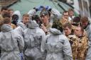 Military personnel in College Street Car Park in Salisbury, as police and members of the armed forces probe the suspected nerve agent attack on Russian double agent Sergei Skripal. PRESS ASSOCIATION Photo. Picture date: Sunday March 11, 2018. See PA