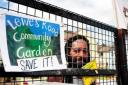 A protestor inside the Lewes Road Community Garden. Picture by Simon Dack.