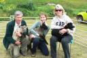David Larkin with volunteer shepherds Lois and Paula