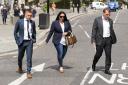 Anton Rodgers, left, arrives at the Old Bailey with his father, Liverpool manager Brendan Rodgers, right – Dominic Lipinski/PA