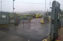 Refuse vehicles left idle at Hollingdean depot this morning