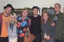 Jake, Del, Paddy and John of Scissor Sisters and two student fans