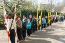 Brighton Scouts and Guides attend the St George's day parade Brighton 