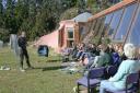 Bryn leading a course outside the Earthship at Stanmer Organics, Brighton