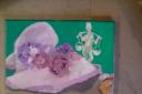 SUNHAT: This picture of a pink sunhat was painted in oils