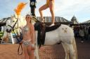 ALL THE FUN OF THE FAIR: Two bareback Burlesque riders at Parlure