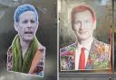Laurence Fox and Jeremy Hunt have been featured in satirical artwork in Brighton