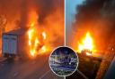 WATCH: Lorry fire causes chaos on A27