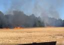 Fire erupted in a field near a care home in the village of Walberton yesterday afternoon