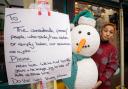 Shopkeeper Soly Daneshmand is appealing for the return of the snowman (similar to the one pictured here)