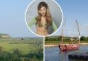 Filming for Universal Pictures’ upcoming film Wicked was seen at Cuckmere Haven last week. Inset, Ariana Grande who stars in the film