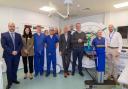 Richard Coles, pictured third from right, was invited by Nuffield Health Brighton Hospital to unveil a new piece of equipment