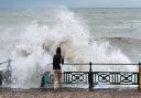 Pebbles were thrown onto Hove seafront from the power of Storm