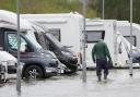 Vehicles stuck in flood water in Littlehampton