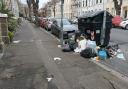 Residents are frustrated at rubbish piling up again in the city. Pictured is Tisbury Road in Hove on Tuesday