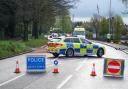 Police have closed part of the A27