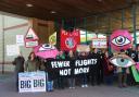 Extinction Rebellion protesters demonstrating against Gatwick Airport's expansion plans.