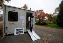 Waiting for voters at Preston Park polling station in Brighton