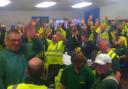 Council workers at the Hollingdean depot this morning