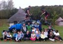 Moulsecoomb Primary School pupils with members of Sustrans