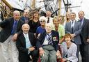 Henry Allingham with members of his family in front of HMS Victory in Portsmouth
