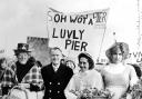 Argus Looking Back SeriesLB-2212Protest march including actor John Mills to Save the West Pier in Brighton along the seafront in 1975