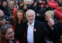 Labour leader Jeremy Corbyn at a rally outside the Dune shoe shop in Glasgow.  Picture: Andrew Milligan/PA Wire