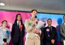A happy Caroline Lucas makes a victory speech as she retains her Brighton Pavilion seat.  Picture: Simon Dack