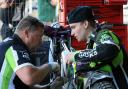 Martin Dugard at work in the pits with Tom Brennan. Picture by Mike Hinves