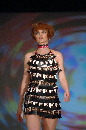 Packaging, cling film and even crisp packets made up the fashionwear of the day at a Trashion Show.
The event was held as part of 2010 Brighton Fashion Week, now in its sixth year.
Outfits on the catwalk, all designed from throw-away items, ranged from 
