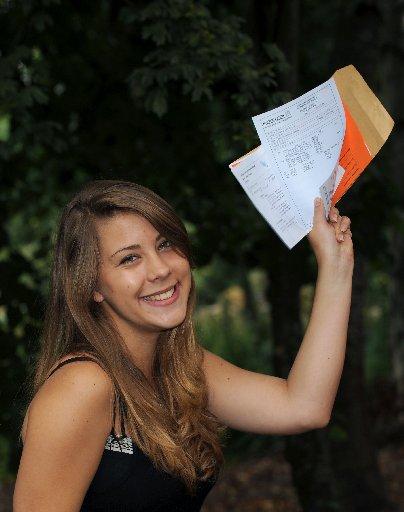 Sussex Downs College A level results - Katrina Mather who got 3 A*s and 1 A.