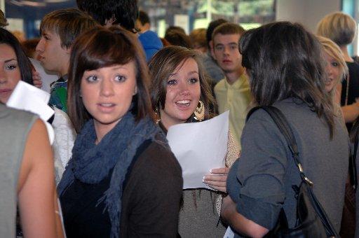 Students get their results at Hove Park. 