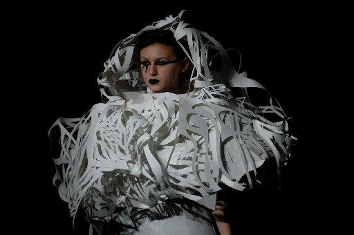 Art and design students from City College Brighton and Hove strutted their stuff and showed off collections made entirely from white paper.
As they walked down the catwalk at the college’s Blanc de Blanc fashion show and struck a pose, their collection