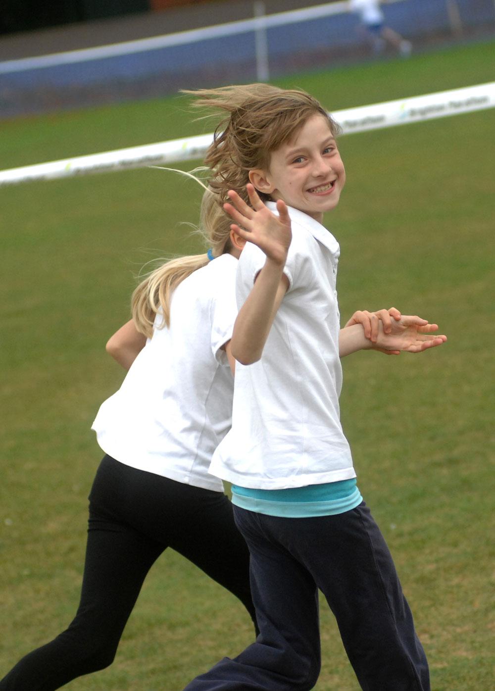 Balfour School pupils running in Preston Park.