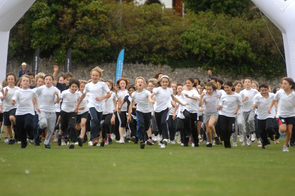 Balfour School pupils at the starting line for Preston Park Run the World