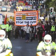 Protests at the last Labour Conference in Brighton in 2009