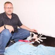 SURGERY: The injured dog is now recovering, thanks to train driver Tony Coulstock