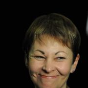VICTORY: Caroline Lucas just after the result was announced at the Brighton Centre